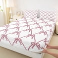 thumbnail image 3 of Feelyou Cute Bow-tie Teen Queen Sheet Sets, Watecolor Butterfly Knot Bed Set, 4pcs, 3 of 7
