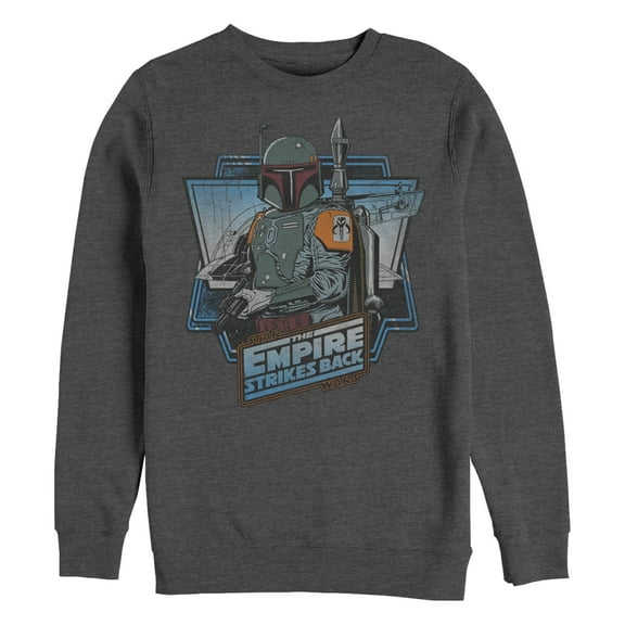 Men's Star Wars Empire Strikes Back Boba Fett Sweatshirt Charcoal Heather 3X Large