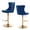 Blue+Gold, variant on Hassch Modern Swivel Bar Stools Set of 2 - Height-Adjustable Counter Barstools with Back and Arms, Metal Base for Kitchen Island/Home Pub/Dining Room, Khaki