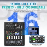 Digital Mixer 8 Channel Compact Audio Mixing Console with 16 DSP Effects, Professional 6-Band EQ DJ Music Sound Mixer with 2.0 USB Port, Bluetooth & PC Debugging for Recording Live Performance
