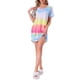 thumbnail image 2 of Camisón T-shirt de mujer Inspire Chic, vestido de rayas coloridas, camisón de manga corta, talla XL, arcoíris, 2 of 6
