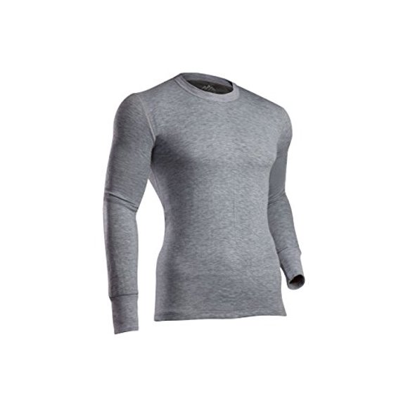 ColdPruf Men's Platinum II Performance Base Layer Long Sleeve Tall Crew Neck Top, Heather Grey, X-Large Tall