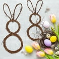 thumbnail image 4 of CreativeArrowy Bunny Wreath Trellises Easter Ornament For Home Garden Decor Brown Woven Rattan DIY Rabbit Adornment Garland Base, 4 of 21