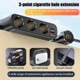 thumbnail image 2 of Divisor de encendedor de cigarrillos para automóvil, Cargador de automóvil de 3 enchufes con puertos de carga PD/QC 3.0, 3 interruptores independientes USB de 128 W 12 V/24 V Adaptador divis, 2 of 5
