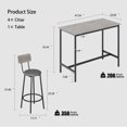 thumbnail image 5 of Segmart Bar Table Set, Modern 5-Piece Bar Table Set with PU Upholstered Stools, 35.43" Counter Height Table & Backrest Stools for Kitchen, Bar & Small Spaces,Grey, 5 of 8