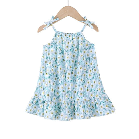 Baby Girls Clothes Toddler Girls Floral Dress 18 Months Girls Summer Dress 24 Months Girls Sleeveless Halter Dress Green