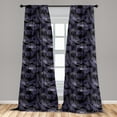 thumbnail image 4 of Ambesonne Tropical Curtains, Vintage Monsteras Palm, Pair of 28"x84", Quartz and Charcoal Grey, 4 of 4