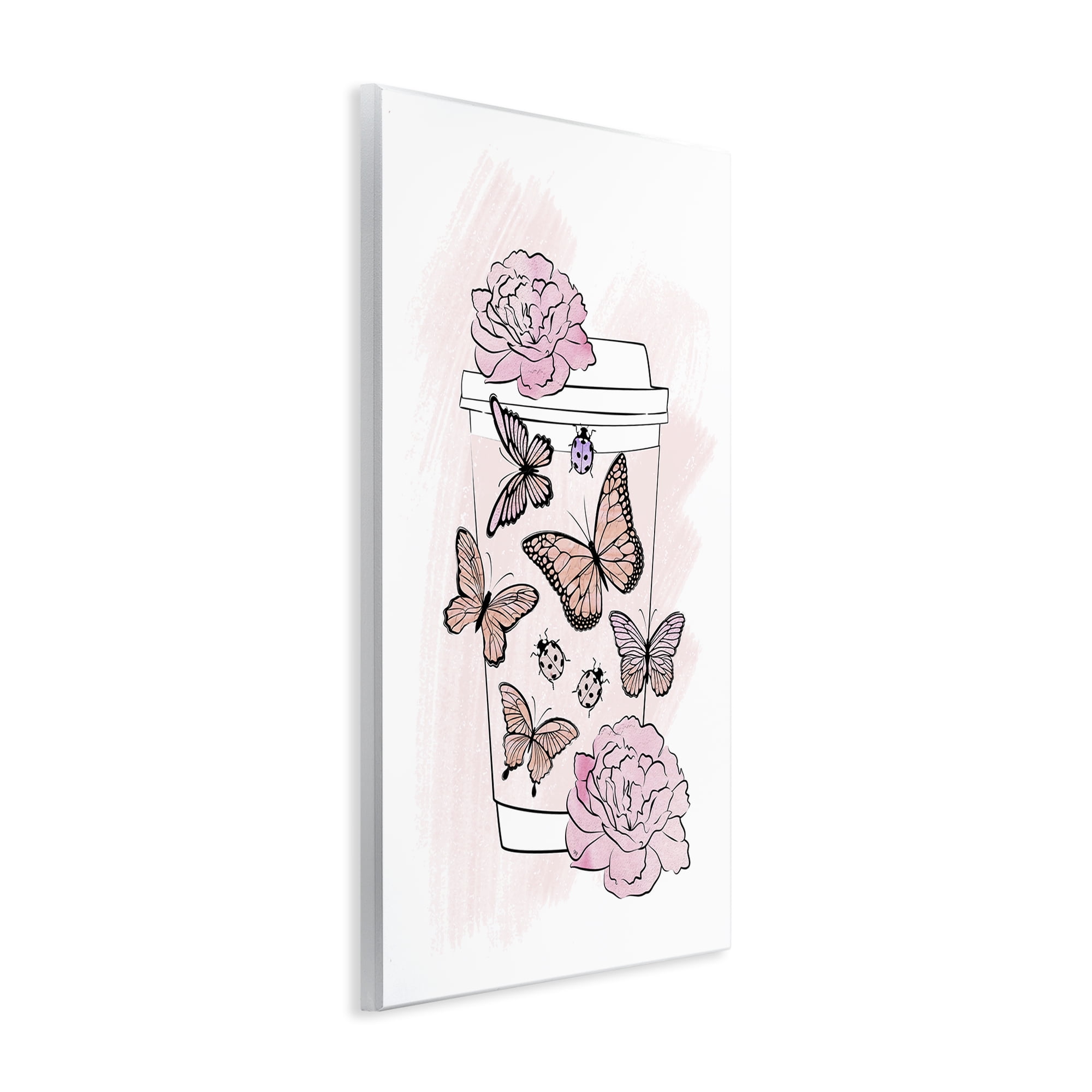 Stupell Industries Romantic Coffee & Butterflies Wall Plaque Art, design by Martina Pavlova