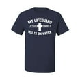 thumbnail image 2 of My Lifeguard Walks on Water Jesus Christ Bible | Mens Inspirational/Christian Graphic T-Shirt, Navy, Small, 2 of 3