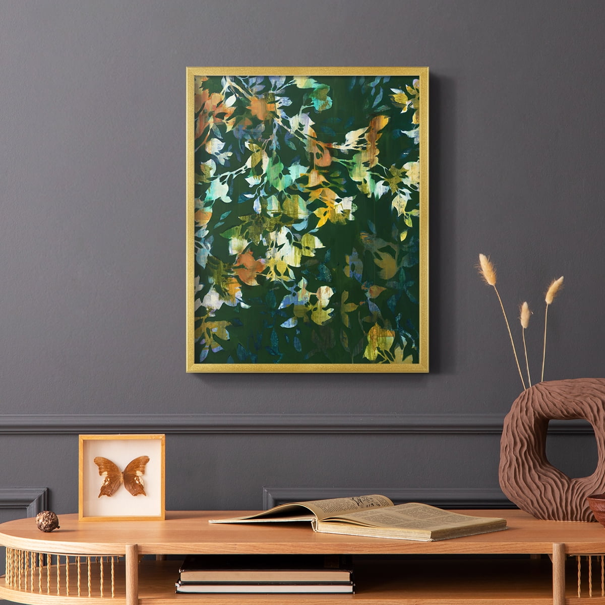 Whirlwind II Framed Print in Gold Solid Wood 16 x 20 Framed Print