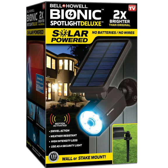 Bell and Howell Bionic Spotlight LED Solar Lights Outdoor Security Light Deluxe 60° Beam Angles