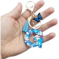 thumbnail image 3 of ORUYROP Initials Letter Keychain Blue Tassel Butterfly Pendant for Women Girls Wallet Backpack Purses, 3 of 3