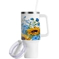thumbnail image 2 of SKYSONIC 40 oz Sunflowers Bluebells Tumbler with Handle and Straw Lid, Insulated Cup Reusable Stainless Steel Water Bottle Travel Mug, 2 of 7