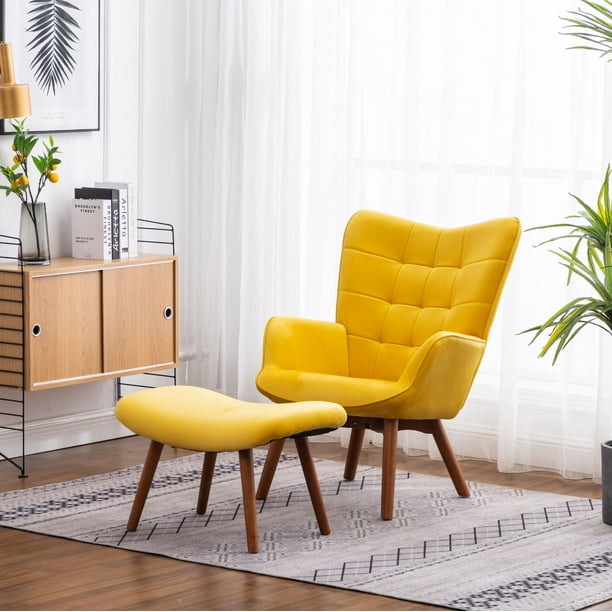 Leiria Contemporary Silky Velvet Tufted Accent Chair with