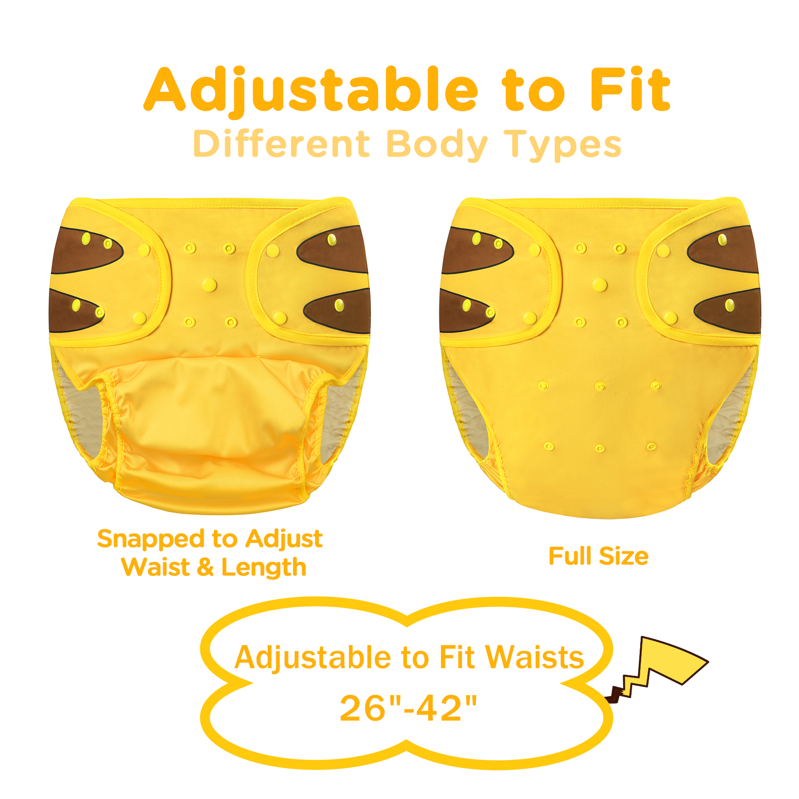 Littleforbig Washable Adjustable Adult Pocket Nappy Cover Reusable Waterproof Cloth I Choose You Adult Diaper Wrap Cover One Size