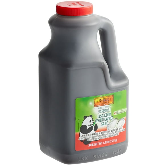 Lee Kum Kee Panda Brand Sauce Aromatisée aux Huîtres à Teneur Réduite en Sodium 4,88 lb - 6/caisse