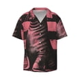 thumbnail image 2 of Lsque Graphic Seal On Stripes print Men's Cuban Collar Short Sleeve Shirt Summer Beachwear Casual Button Down Fashionable Vacation Leisure Shirt-3X-Large, 2 of 7
