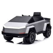 MX Truck Ride On Car with Remote Control, Cyber Style Pickup Truck 12V Electric Car for Kids to Drive, Painted Silver