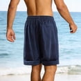 thumbnail image 4 of Yievot Cotton Shorts for Men Drawstring Elastic Waist Plaid Shorts Summer Travel Vacation Shorts, 4 of 8