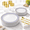 350Pcs (SetB), variant on 100disposable Plastic Plates For Party 50x7.5inch & 50x10.25inch Elegant Fancy Wedding Heavy Duty Dessert Dinner