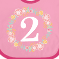 thumbnail image 4 of Inktastic 2nd Birthday Rose Wreath 2 Year Old Girl Girls Baby Bib, 4 of 4