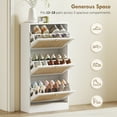 thumbnail image 4 of HOMCOM Rattan Shoe Storage Cabinet Organizer with 3 Flip Drawers, 4 of 10