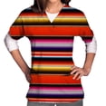 thumbnail image 4 of Snoarin Summer Plus Size Going Out Tops for Women Tops Short Sleeve V-neck Tops Working Uniform Stripe Print With Three Pockets Blouse Work Uniforms for Women on Clearance, 4 of 4