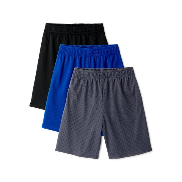 Athletic Works - Athletic Works Boys Mesh Shorts, 3-Pack, Sizes 4-18 ...