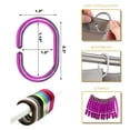 thumbnail image 3 of Clear Purple Plastic Shower Curtain Rings - Set of 12, 3 of 5