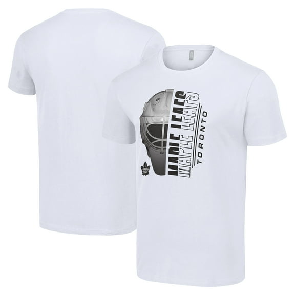Men's Starter White Toronto Maple Leafs Half Helmet Logo T-Shirt
