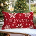 thumbnail image 4 of Hello Winter Snowflake Christmas Throw Pillow Cover 18x18 Inch Green Outdoor Christmas Decorations Xmas Seasonal Holiday Decorative Throw Pillow Case for Home Living Room Couch Porch Decor, 4 of 6