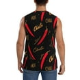 thumbnail image 4 of Lsque Hot Chili Print Men's Cotton Blend Sleeveless Muscle Shirts (S-3XL)- Moisture Wicking, Odor Protection, UPF 30+,3X-Large, 4 of 8