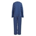 thumbnail image 3 of WBQ Women's Polka Dots Pajama Set Long Sleeve Sleepwear Crew Neck Pjs Suit Dark Blue Tag XXL/US 14, 3 of 4