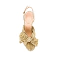 thumbnail image 4 of Sandalias MICIFA Tacón Dorado con Moño, Tacón Ancho de 9 cm y Correa al Tobillo, 4 of 5