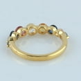 thumbnail image 2 of KIRAN FINE JEWEL Round Blue Sapphire Half Eternity Ring Yellow Gold Plated 925 Sterling Silver Wedding Band Ring Statement Jewelry Gift For Her, 2 of 5