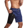 thumbnail image 5 of Swimming Shorts Men, Swimming Trunks With Compression Liner 2 In 1 Quick Dry Stretchy Mens Swim Shorts Surfing Beach Shorts With 2 Zipper Pockets s202, 5 of 5