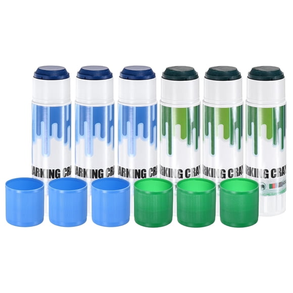 Uxcell 6-Pack Livestock Marker, 11.6 cm/4.6 Inches Medium Animal Crayons for Pig/Cattle/Cow/Sheep Supplies [Blue/Green]