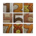 thumbnail image 1 of Privilege 63068 9 Pièces en Bois Numérotées Décor Mural, 1 of 1