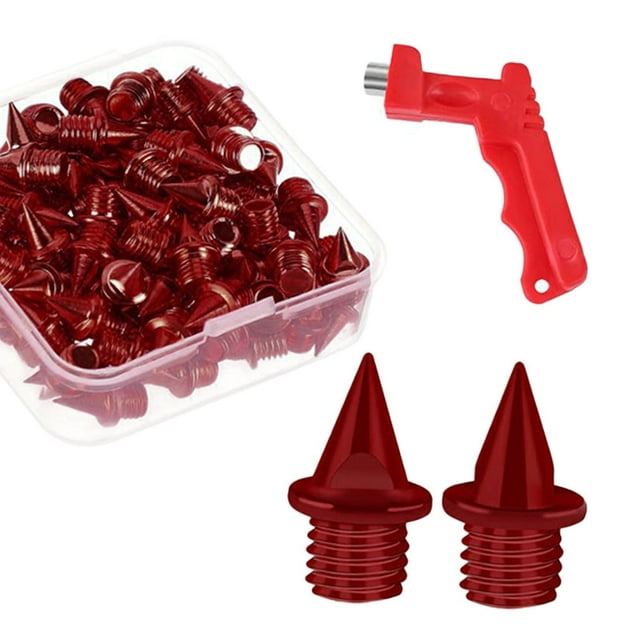 Spikes de reemplazo de spikes de zapatos de pista de 60pcs para zapatos de pista para correr corto Rojo