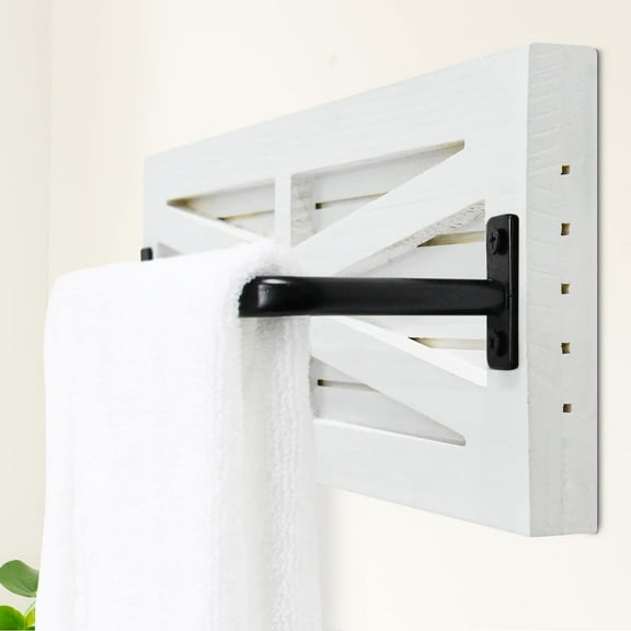 2PCS Farmhouse Towel Racks for Bathroom Wall Mounted, Rustic Towel Rack for Bathroom, Wood Hanging Bathroom Towel Holder, Towel Rack for Kitchen Storage Organizer Rack, Bathroom Towels, Clothing