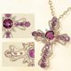 thumbnail image 2 of Collar con Colgante de cruz estilo victoriano shaofei con piedra preciosa, 2 of 5