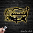thumbnail image 2 of Handmadetneonsign Custom Bass Fishing Metal Wall Art LED Light, Father Day Fishing Metal Sign, 2 of 5