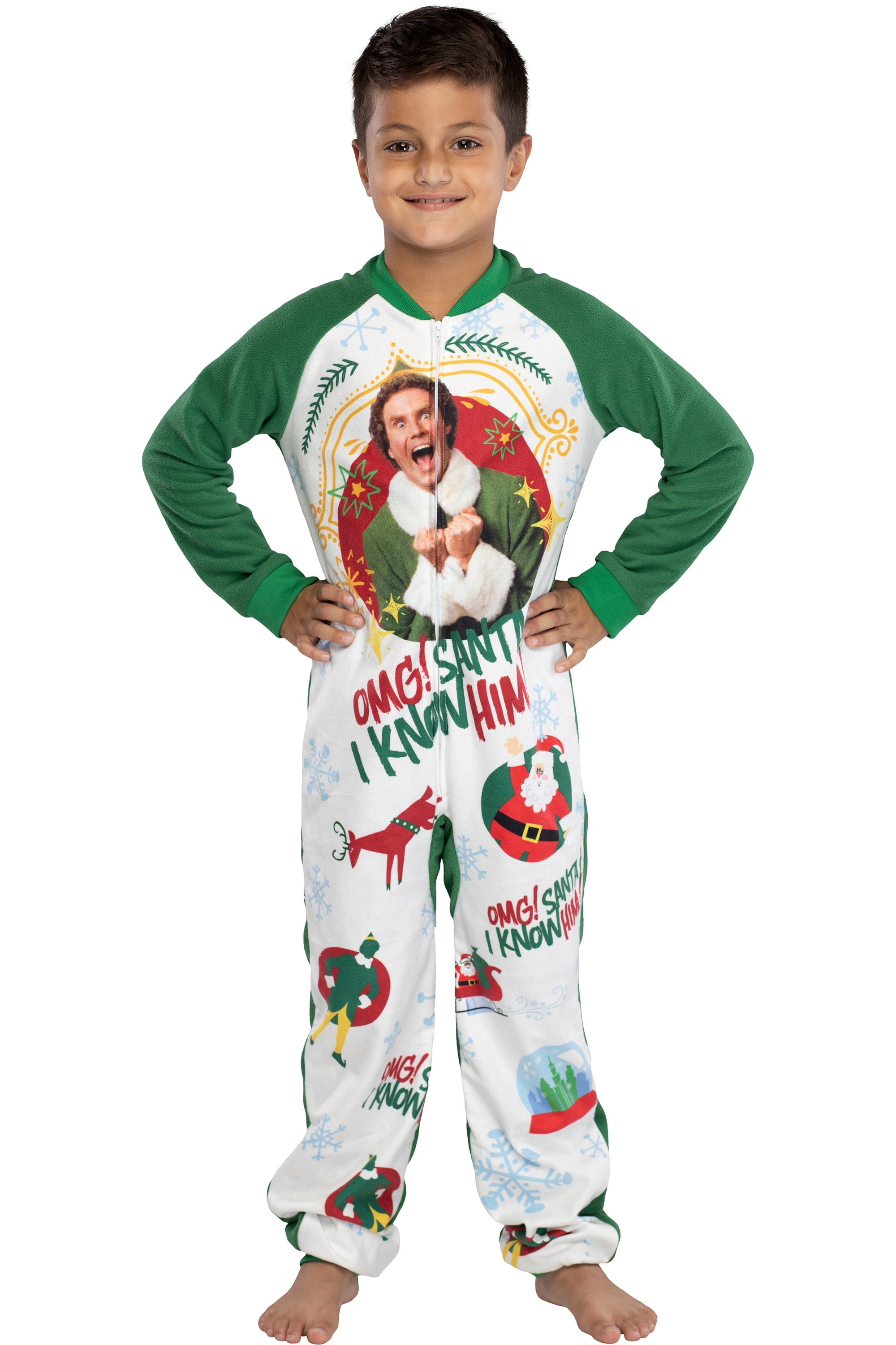 Elf The Movie Kids' OMG Santa! I Know Him! One Piece Sleeper Pajama