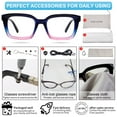 thumbnail image 7 of MARE AZZURO Oversized Reading Glasses 1.75 Women Retro Square Readers 1.0 1.25 1.5 1.75 2.0 2.25 2.5 2.75 3.0 3.5 4.0 5.0 6.0 (Purple, 1.75) Polycarbonate Lens, 7 of 7