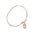thumbnail image 2 of 5 3/4 inch Oval Eye Hook Bangle Bracelet w/ St. Ambrose in Gold-Filled, 2 of 3