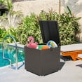 thumbnail image 4 of BLACK JAGUAR 72 Gallon Deck Box Outdoor Mix Brown Wicker Storage Box with Waterproof Zippered Liner and Safe Pneumatic Rod, 4 of 10