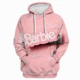 thumbnail image 3 of Sudadera con capucha rosa para mujer, sudadera con capucha con estampado de dibujos animados de Barbie, ropa deportiva de manga larga para primavera y otoño, ropa para niñas, sudadera informal holgada, 3 of 5
