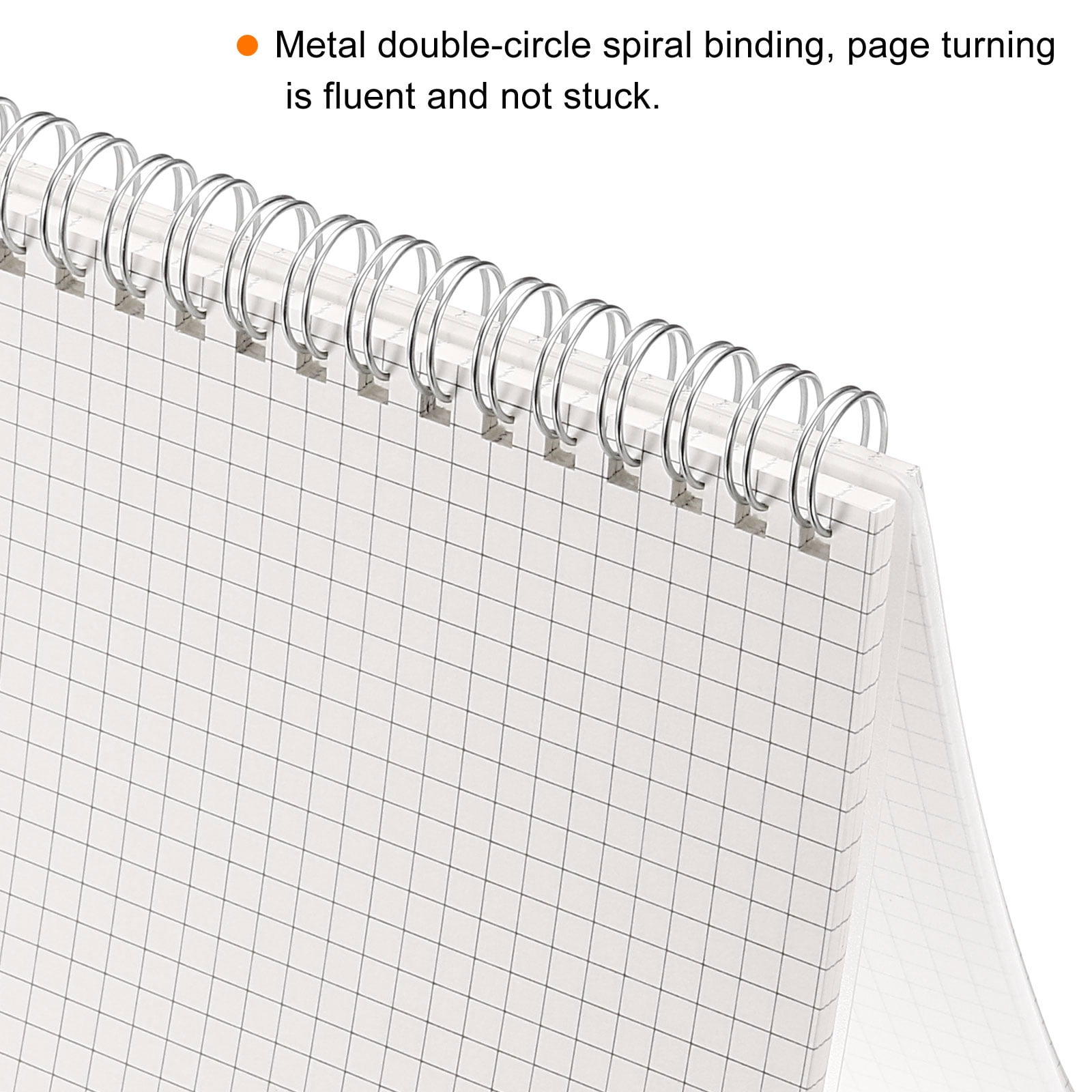 B5 Graph Clear Hardcover Spiral Notebooks 80 Sheets/160 Pages Grid Paper, 2 Pack