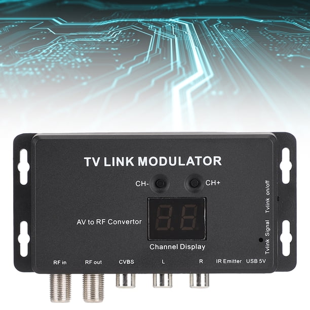 Modulador UHF Modulador UHF Modulador de enlace de TV Modulador Modulador Convertidor AV a RF Extensor IR compatible con PAL/NTSC con cable de carga USB