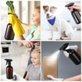 thumbnail image 4 of Armscye 3 Pack Amber Spray Bottles Empty, 16.9 Oz Plastic Spray Bottle for Cleaning, Adjustable Nozzle Squirt Bottle for Plants Hair, Refillable Spray Container with Free Measuring Cup and Stickers, 4 of 7